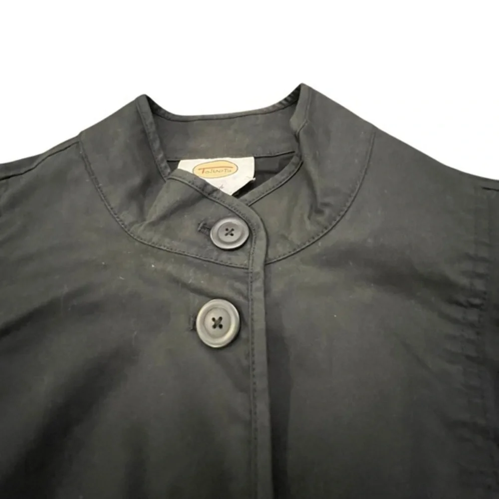Talbots Military Jacket Women’s Size 6 Stretch Black Twill Long Sleeve Button Up